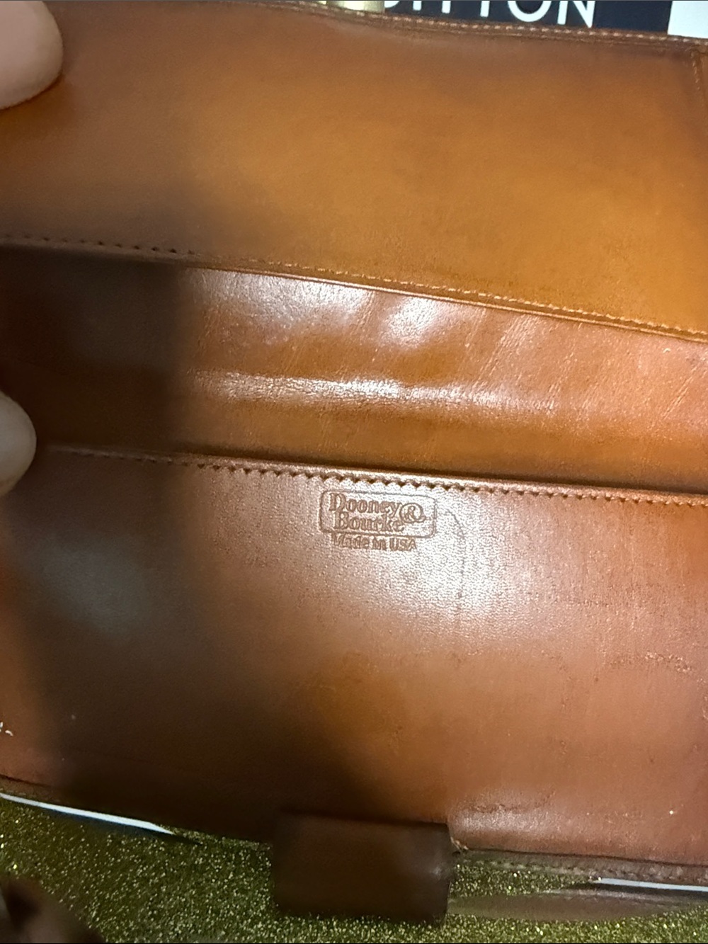 Dooney & Bourke Red Leather Shoulder Bag with Brown Trim - Picture 8 of 9
